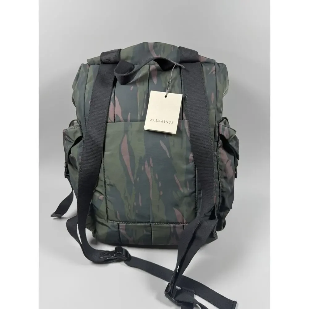AllSaints Men's MARS REC Backpack Stellar Green One Size Military Buckle Closure